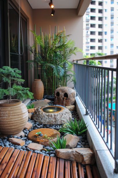 Tiểu cảnh ban công chung cư đẹp - zions